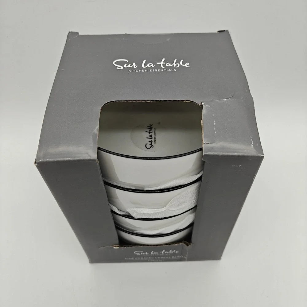 Sur La Table Fine Ceramic Cereal Bowls 4-Pack 5.75